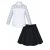 Школьный комплект для девочки с черной юбкой и кружевной блузкой