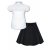 Комплект школьной формы с нарядной блузкой и черной юбкой