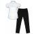 Школьный комплект для девочки с черными брюками и белой блузкой