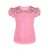 Розовая футболка (блузка) для девочки с гипюром