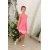 Ярко-розовое платье с гипюром для девочки