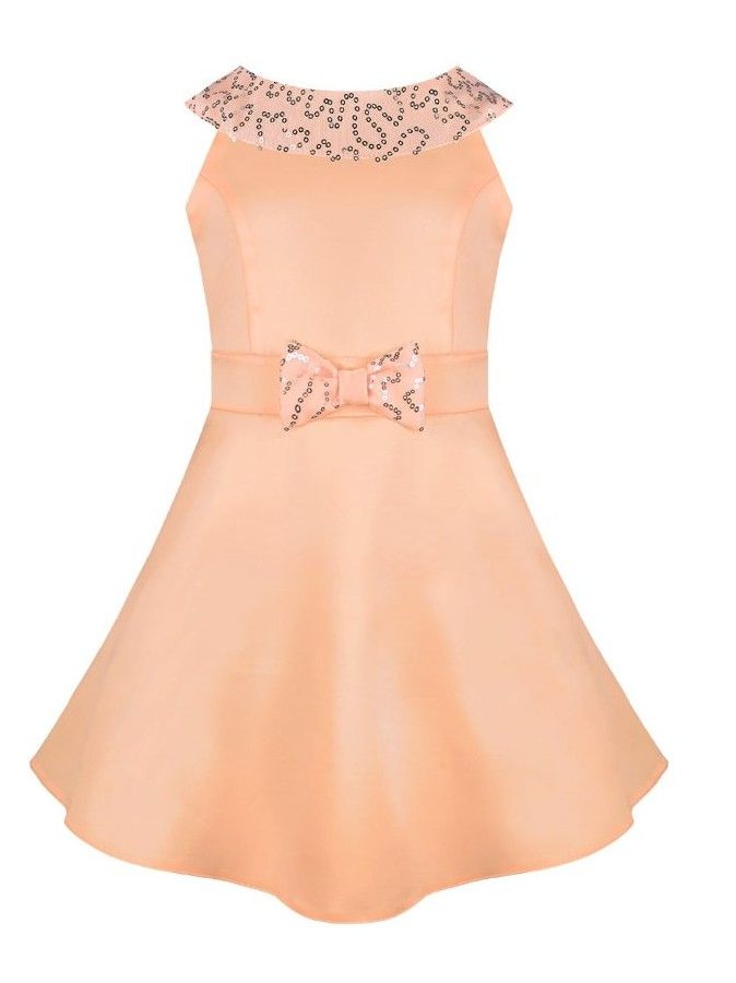 Персиковое нарядное платье для девочки