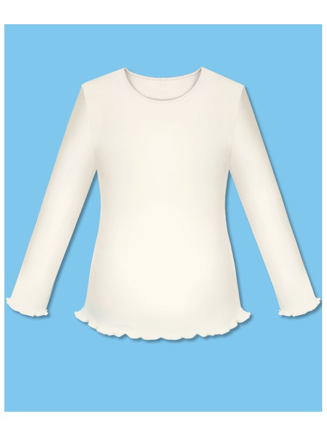 Школьный молочный джемпер (блузка) для девочки