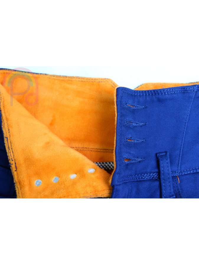 Утепленные джинсовые брюки синие,рост 158-164