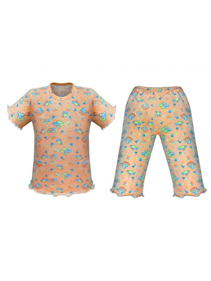 Пижама детская для девочки персик, рост 80-116