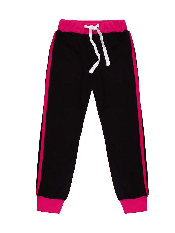Чёрные спортивные брюки для девочки с лампасами