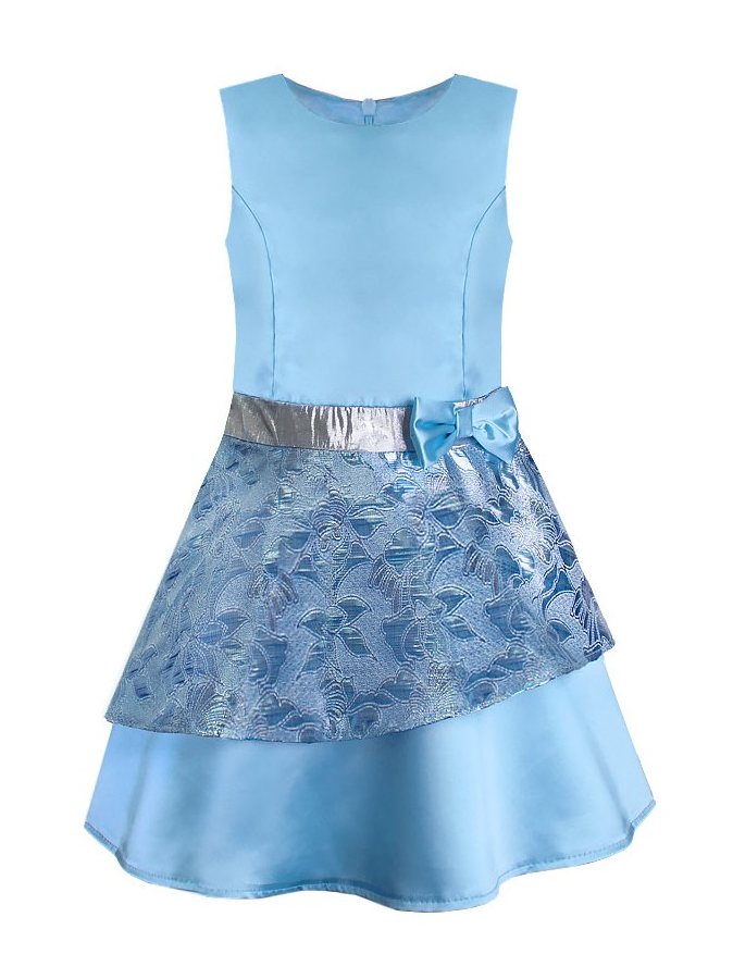 Голубое нарядное платье для девочки