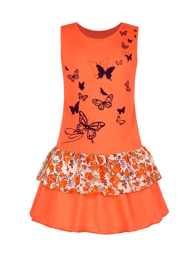 Оранжевый сарафан(платье) для девочки соборками