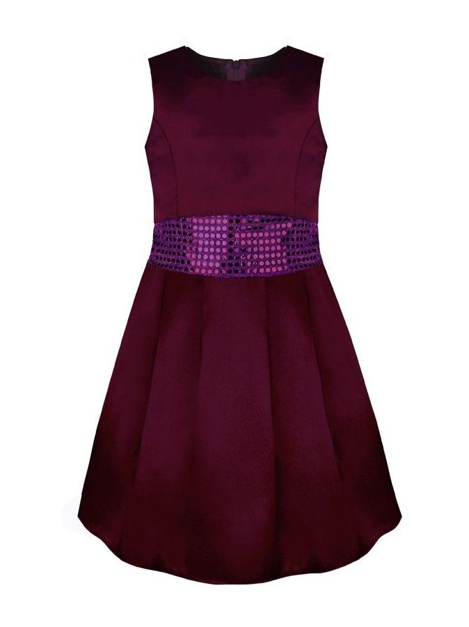Бордовое нарядное платье для девочки