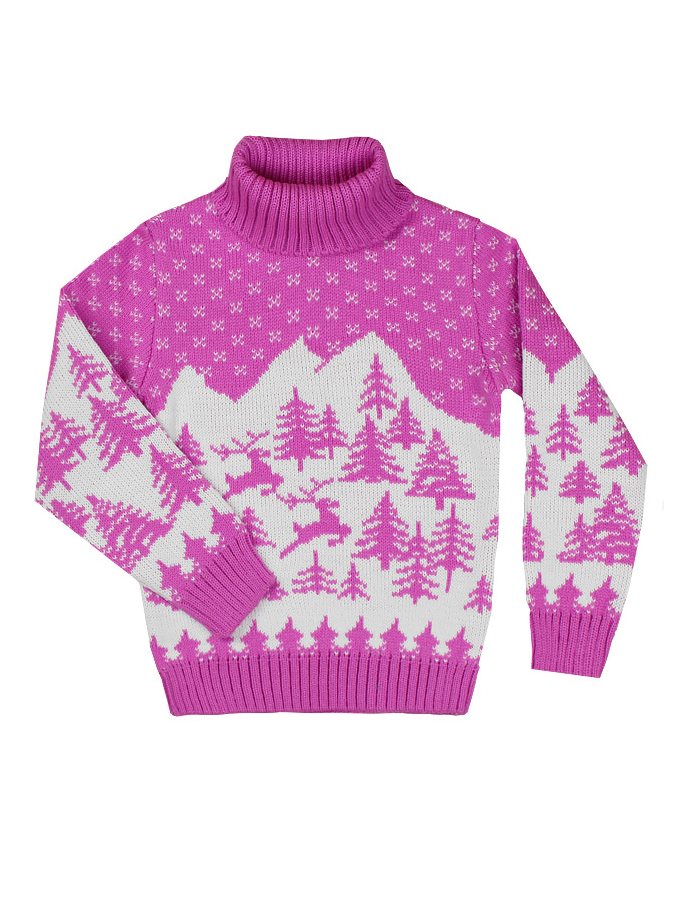 Розовый вязаный свитер для девочки