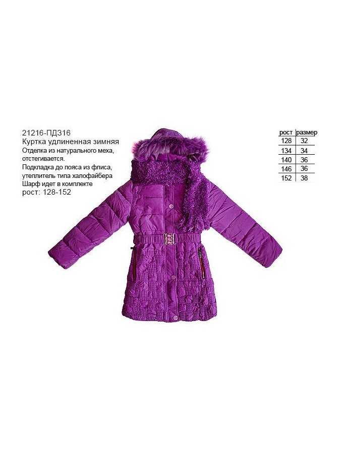Зимняя куртка-пальто для девочки