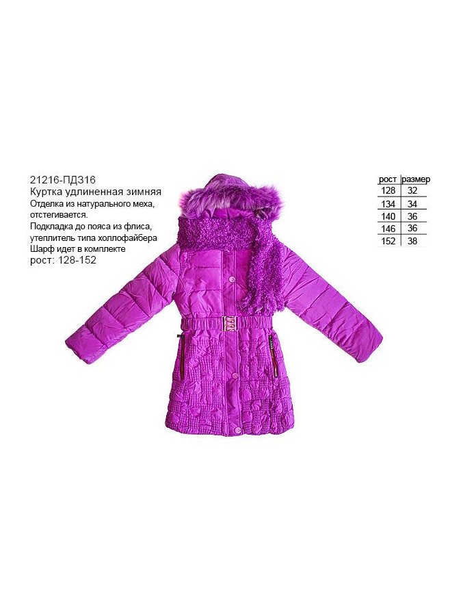 Зимняя куртка-пальто для девочки