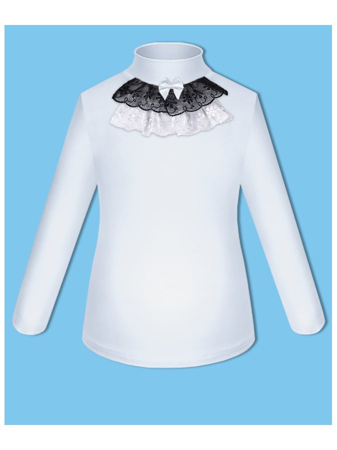 Белая школьная водолазка (блузка) для девочки