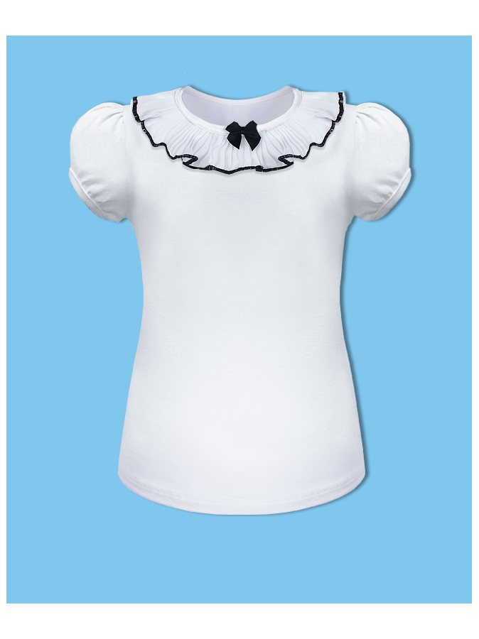 Белая школьная футболка(блузка) для девочки