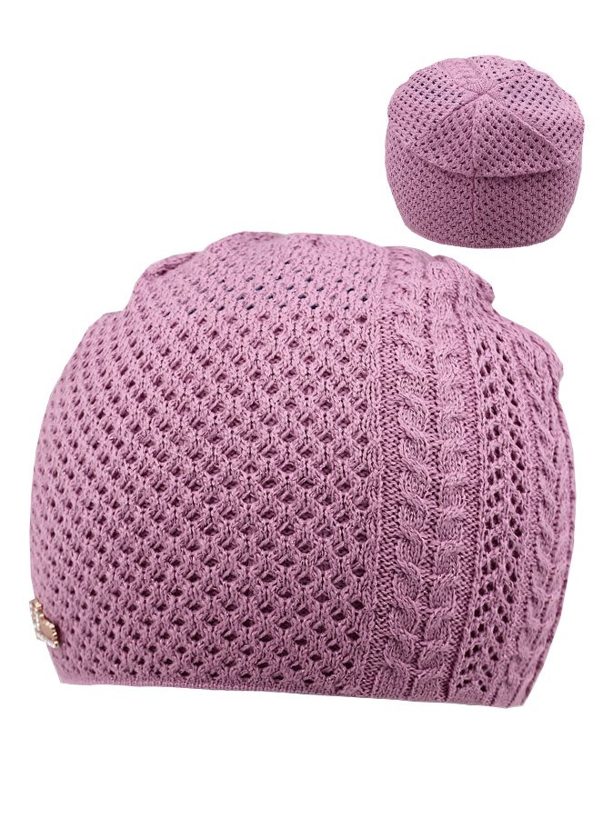 Пурпурная шапка для девочки