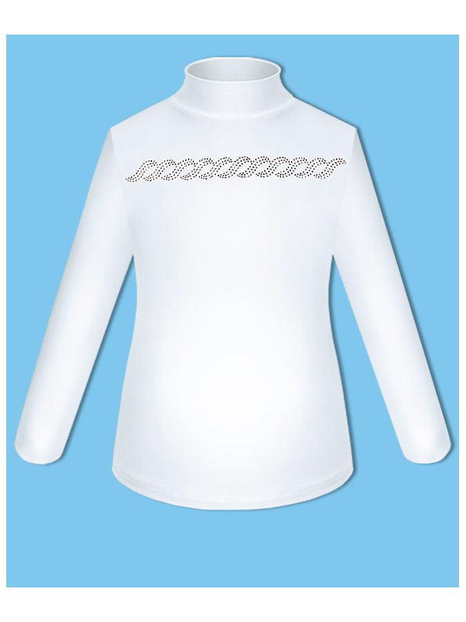 Белая школьная водолазка (блузка) для девочек
