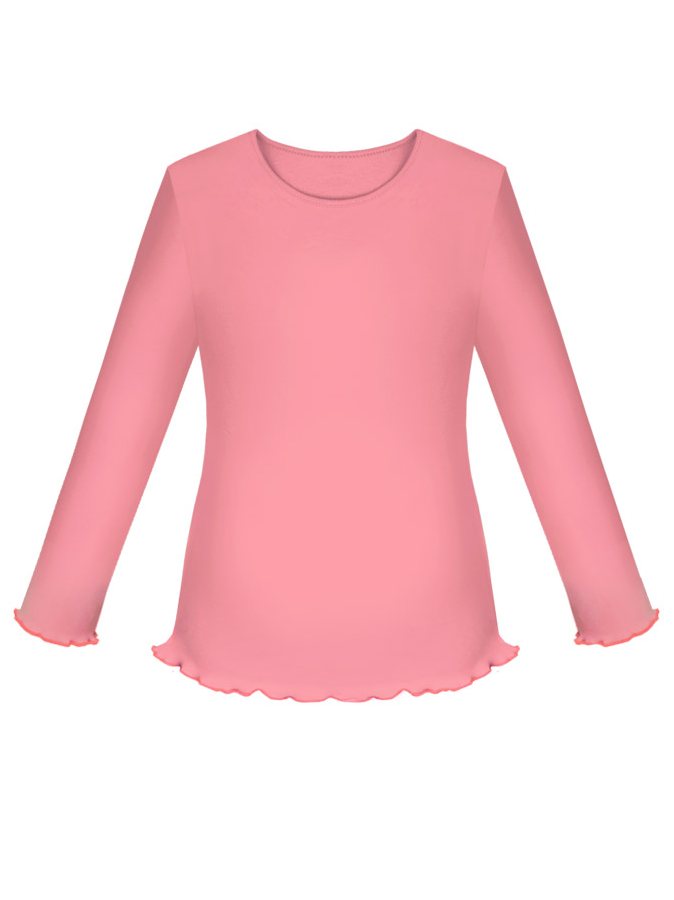 Коралловая школьная джемпер (блузка) для девочек