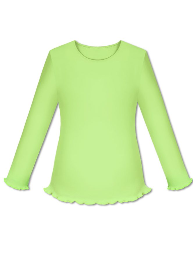 Салатовый  школьный джемпер (блузка) для девочки
