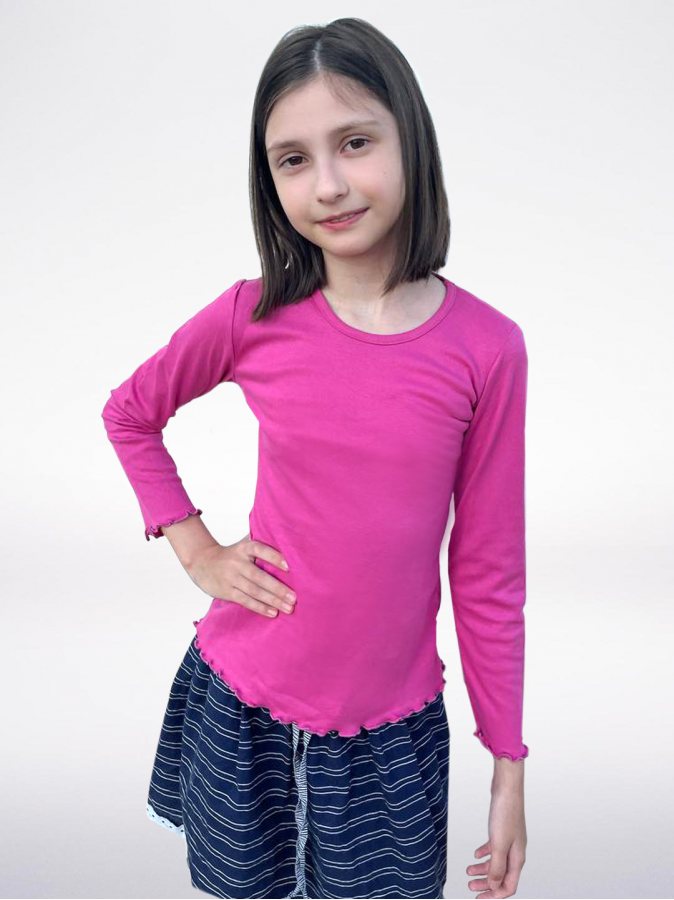 Школьный малиновый джемпер (блузка) для девчоки