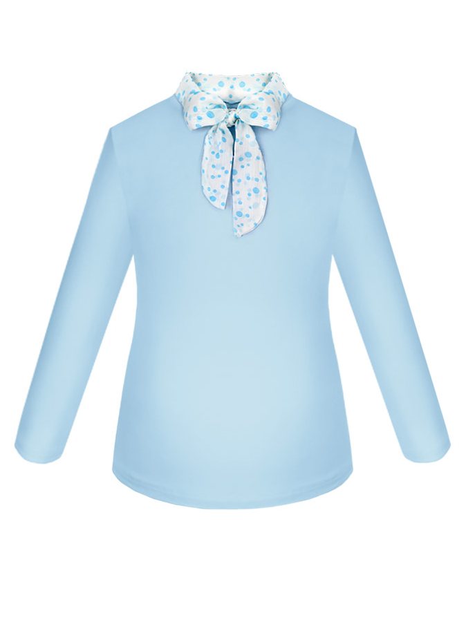 Голубой школьный джемпер (блузка) для девочки