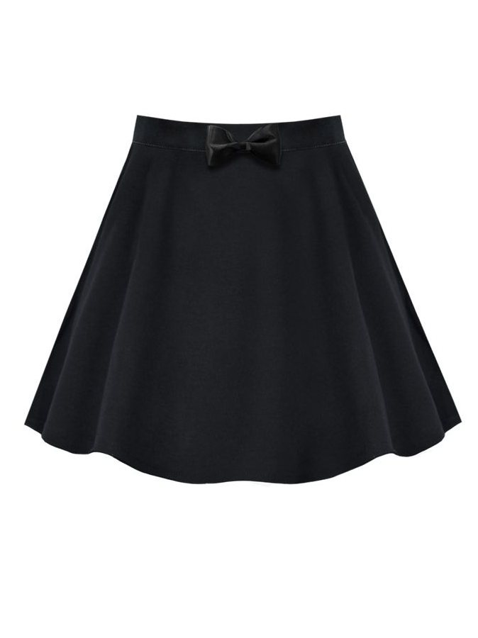 Школьный комплект для девочки с черной юбкой и кружевной блузкой