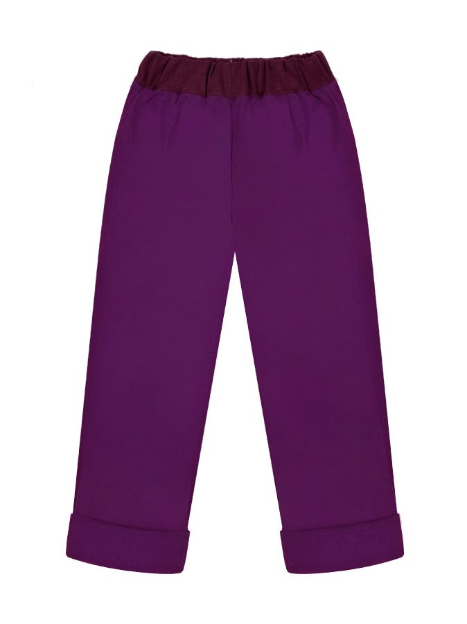 Фиолетовые утеплённые брюки для девочки