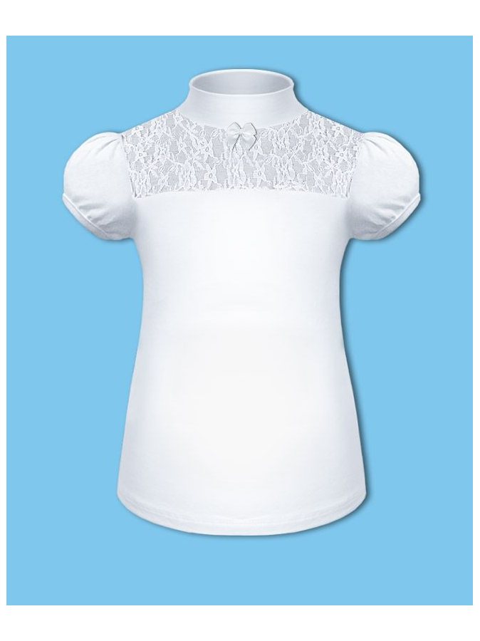 Школьный комплект для девочки с белой блузкой и серой юбкой