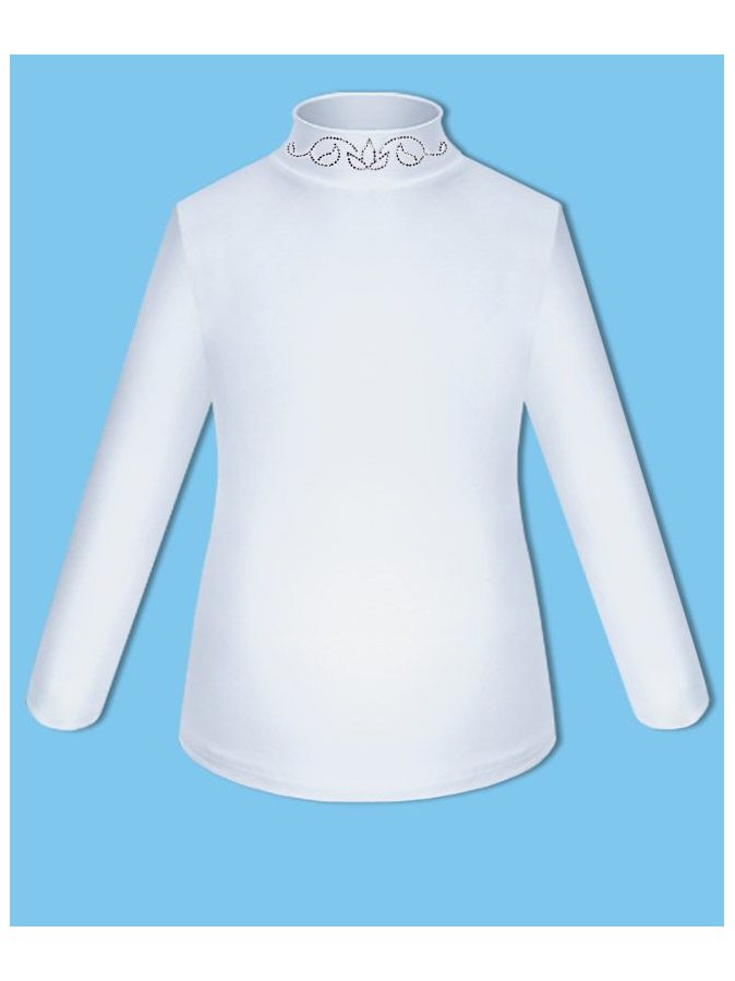 Школьный комплект для девочки с синим сарафаном и белой блузкой