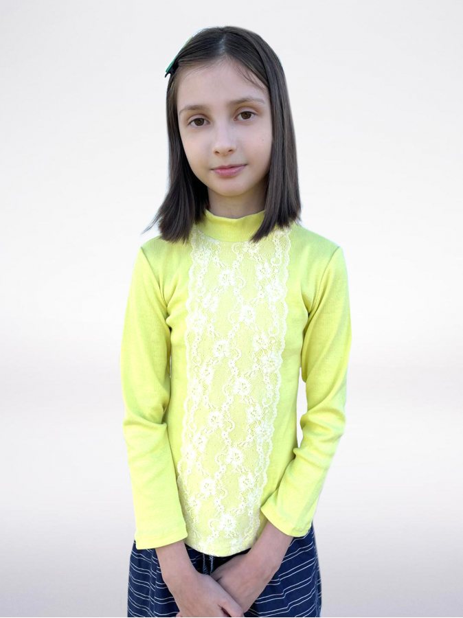 Жёлтая водолазка (блузка) для девочки