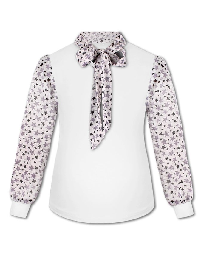 Белый джемпер (блузка) для девочки с шифоном