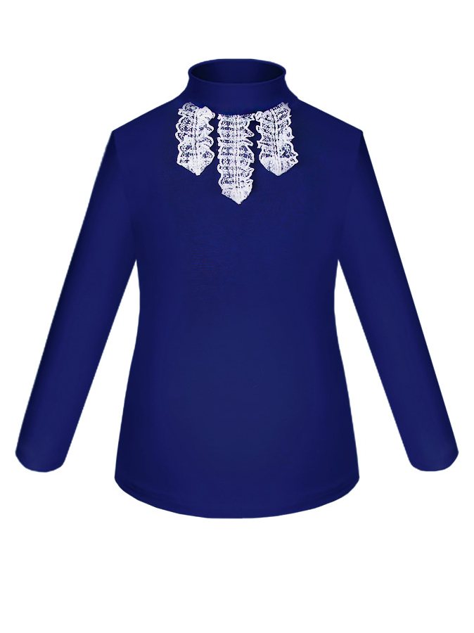 Синяя школьная водолазка (блузка)  для девочки