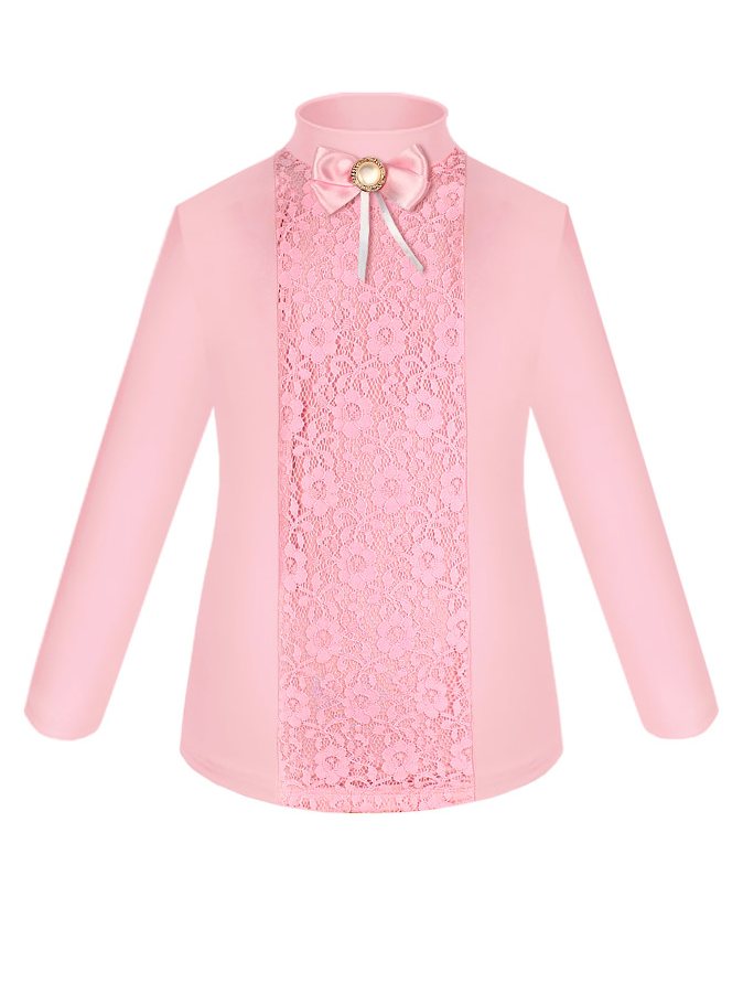 Розовая школьная водолазка (блузка) для девочки