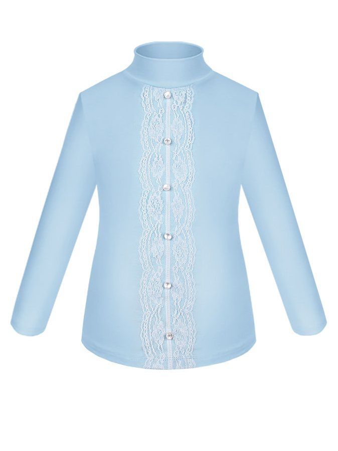 Школьная голубая водолазка (блузка) для девочки