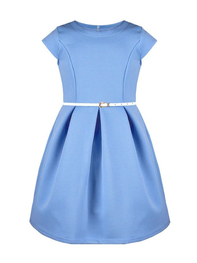 Голубое платье для девочки с ремнем