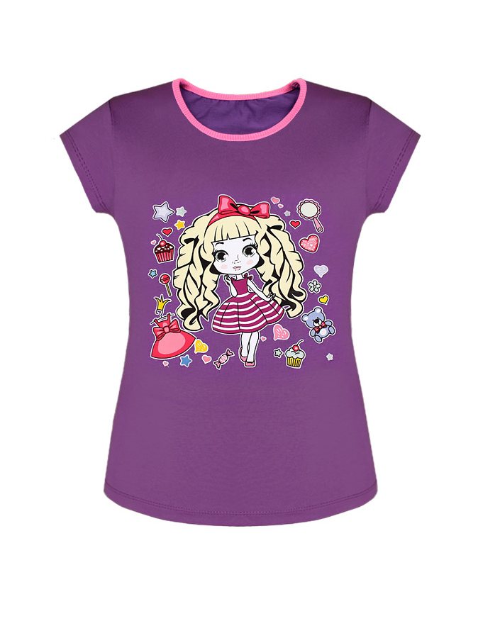Фиолетовая футболка для девочки