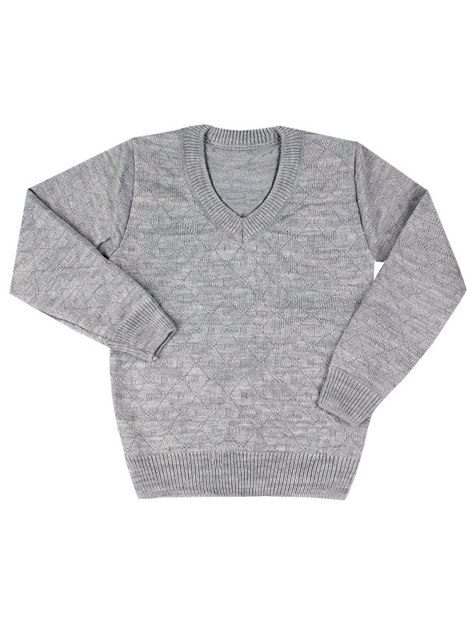 Серый вязанный свитер для мальчика