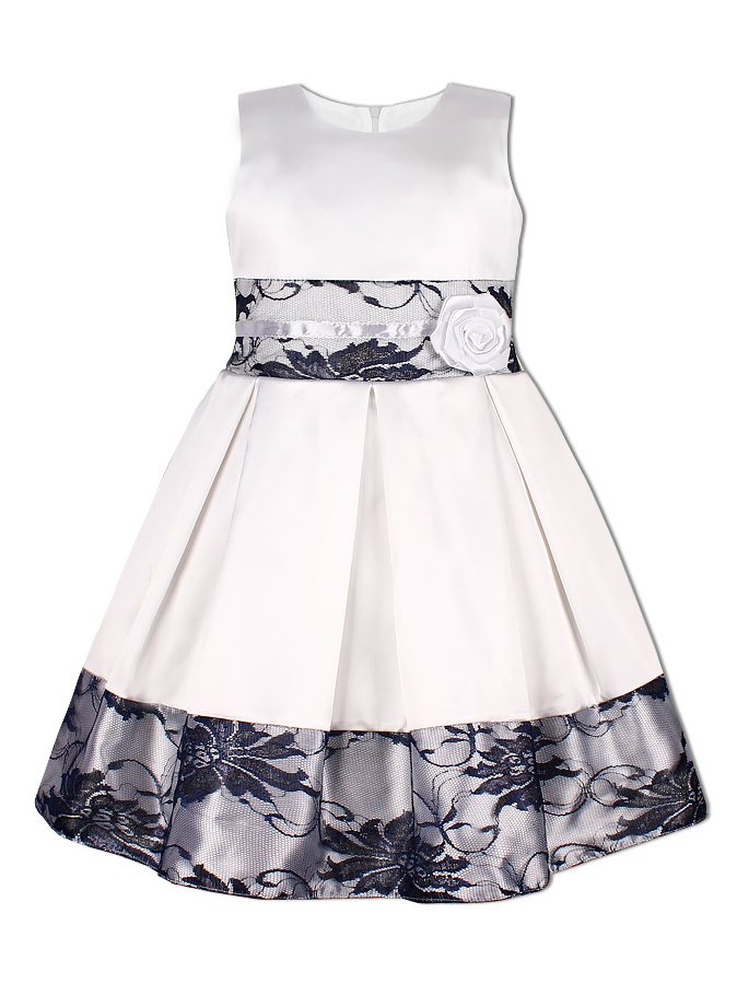 Нарядное белое платье для девочки с гипюром