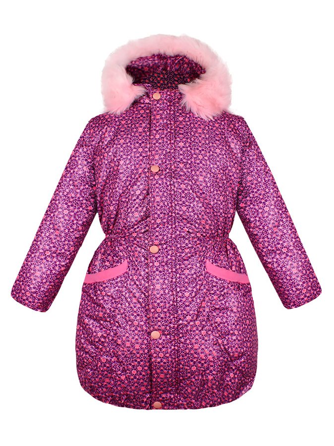 Тёплая куртка для девочки розового цвета