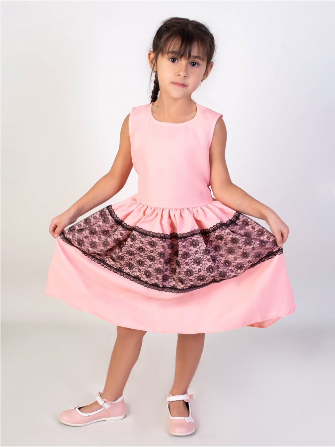 Нарядное персиковое платье для девочки