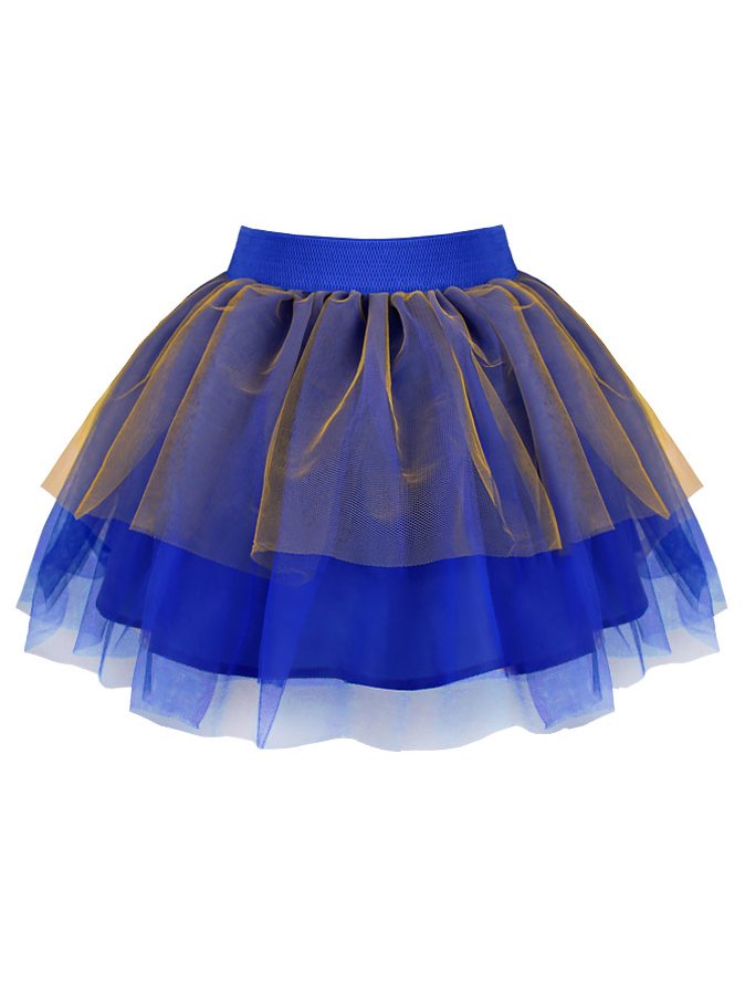 Синяя нарядная юбка из сетки для девочки