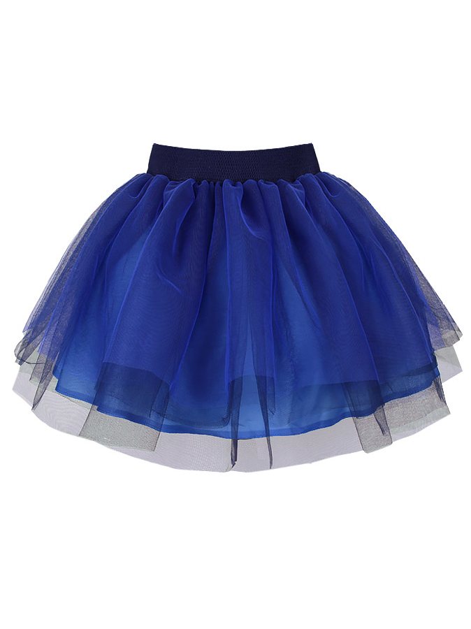 Нарядная синяя юбка из сетки для девочки
