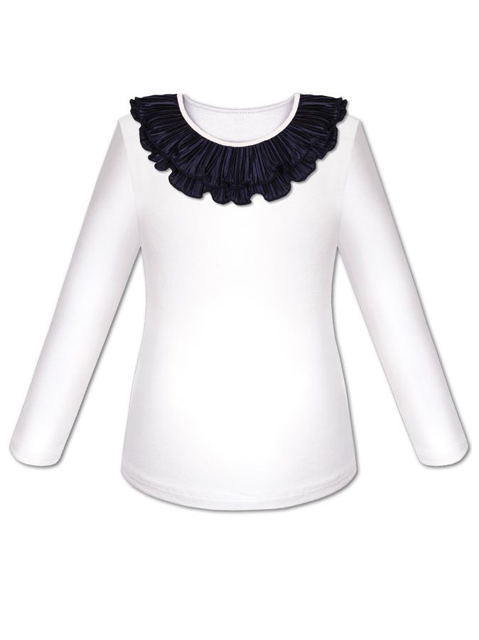 Белый школьный джемпер (блузка) для девочки