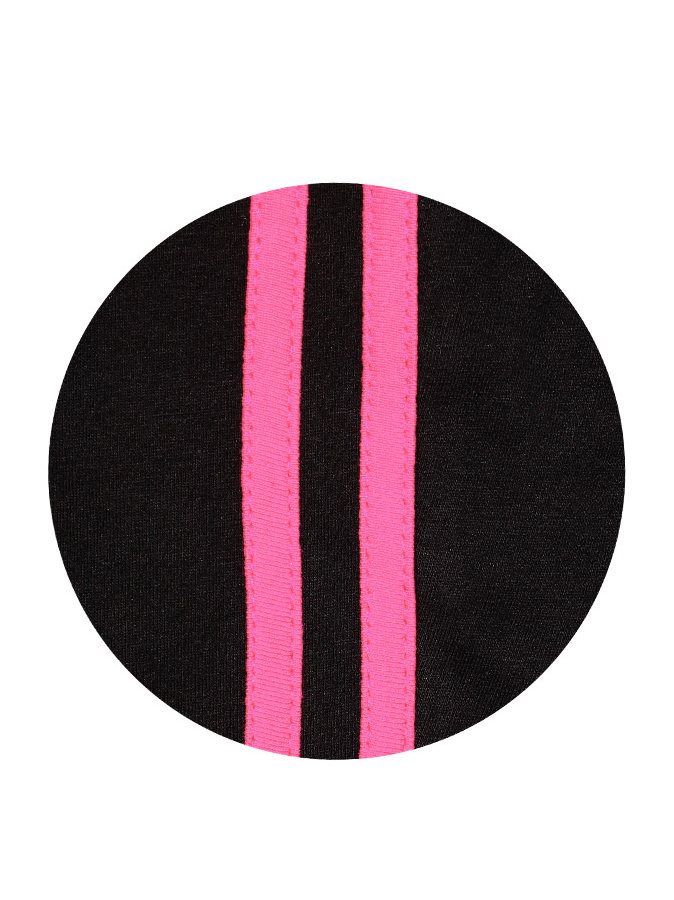 Чёрные спортивные брюки для девочки с розовыми лампасами