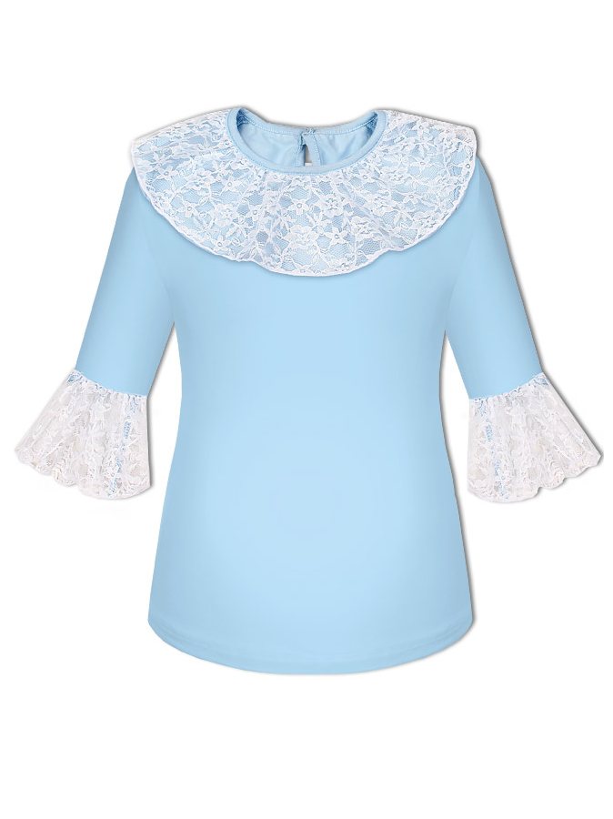 Голубой школьный Джемпер (блузка) для девочки