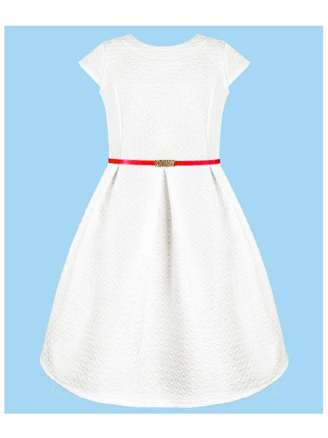Белое платье с ремнем для девочки