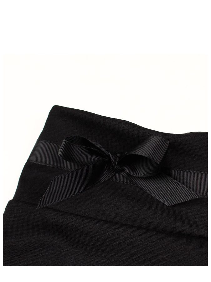 Чёрные школьные брюки для девочки с бантом