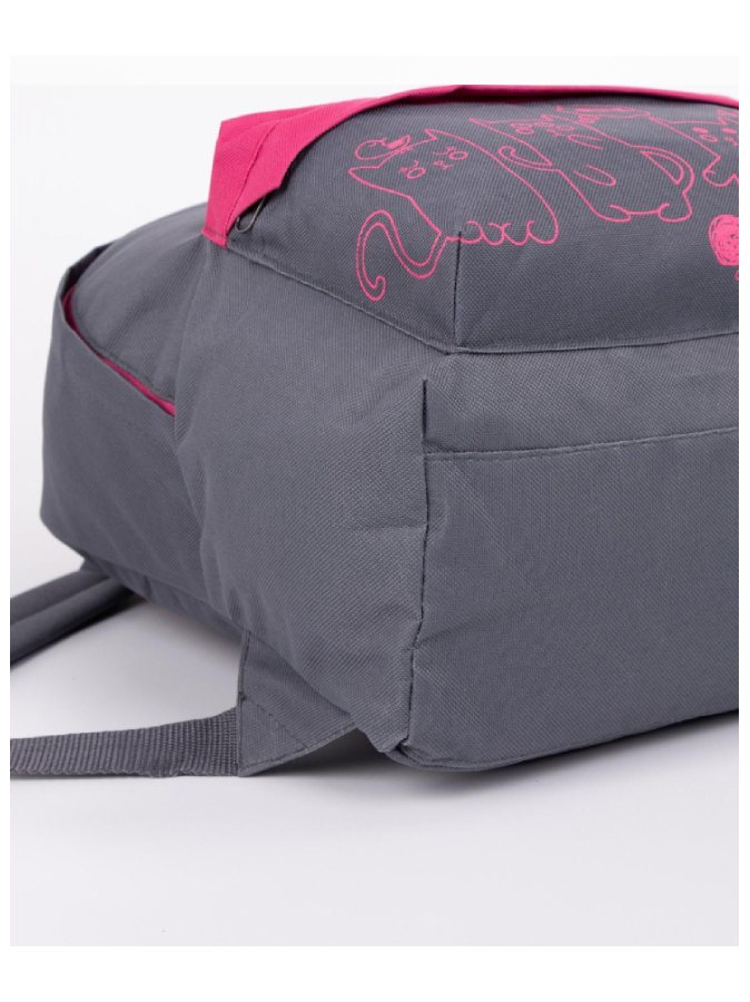 Рюкзак серо-розовый "Коты"