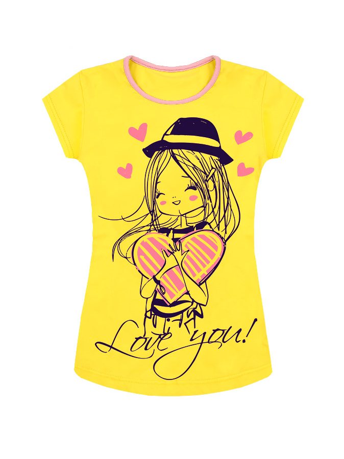 Жёлтая футболка для девочки