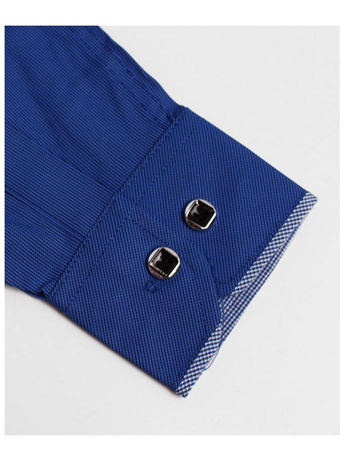 Темно-синяя школьная рубашка в полоску