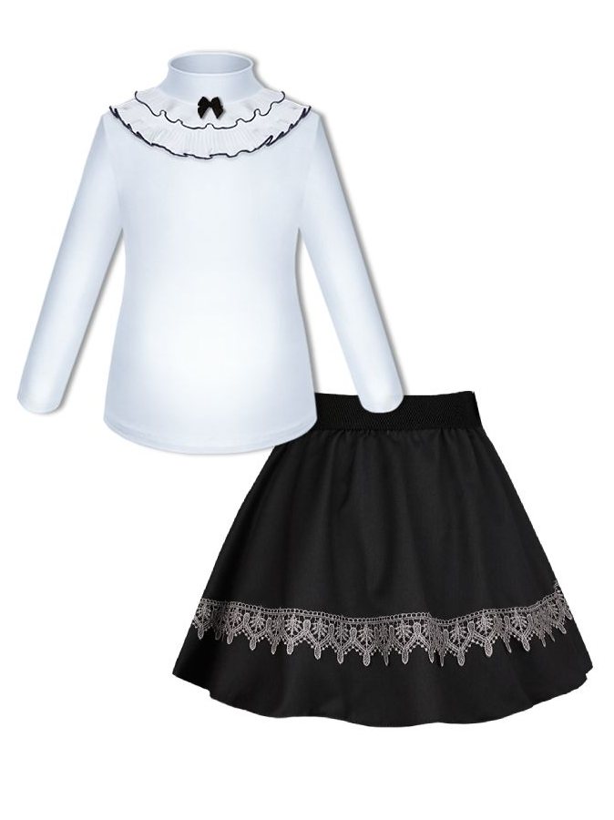 школьный комплект для девочки ( блузка и юбка)